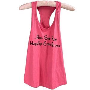 Ideal T Ladies Racer Back Athletic RunnersTank Top Black Glitter Graphic Size XS